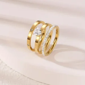 Triple Luxe Heart Ring