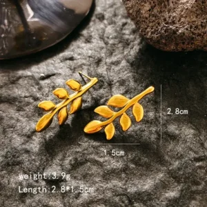 simple leaf design ear ring