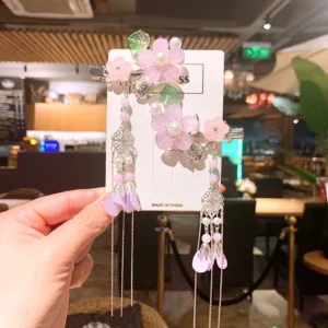 children's retro style flower tassels cliP