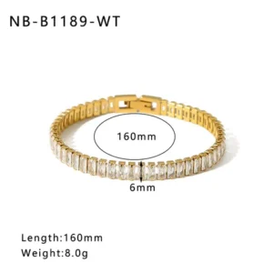 Premium baguette tennis band