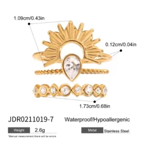 Sunburst Teardrop Ring