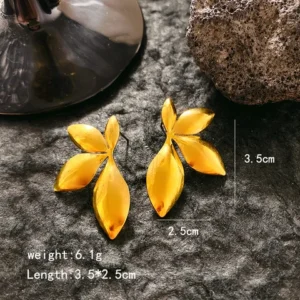 Floral Leaf Metal Earrings