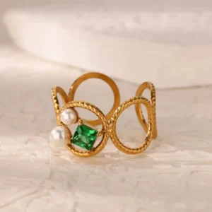 Emerald Pearl Harmony Ring