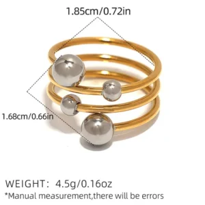 Multi-Sphere Spiral Ring