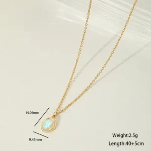 casual designed coloured pendant chain 18k gold plated