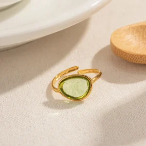 simple ring with green stone