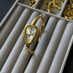 Ellipse shape cuff watch