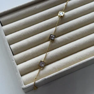 Crystal Frame Charm Bracelet