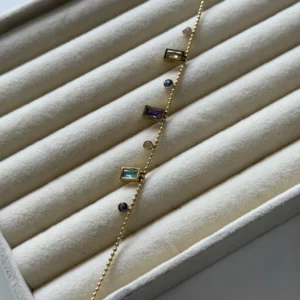 Multi charm square hanging bracelet