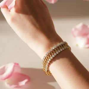 Layered Rhinestone tennis bracelet