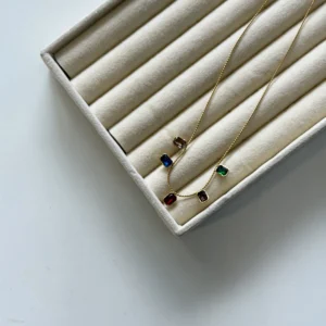 Multi stone baguette drop chain