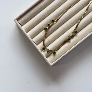 heart charm herringbone chain