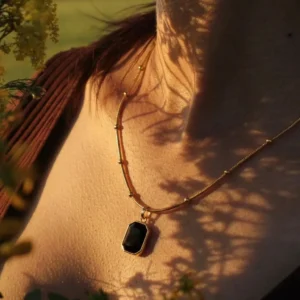 Imperial black stone chain